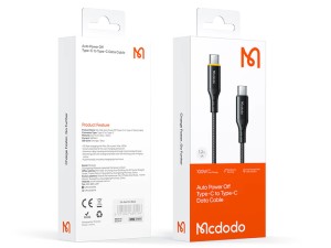 کابل شارژ هوشمند تایپ سی به تایپ سی 100 واتی 1.8 متر مک دودو MCDODO CA-346 Auto Power Off Charging Type-c to Type-c Cable