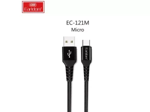 قیمت و خرید کابل شارژ و انتقال داده یو اس بی به میکرو یو اس بی 2.4 آمپر 1 متری ارلدام EARLDOM EC-121 USB TO Micro USB Cable 1m