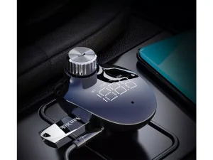 شارژر فندکی سریع و پخش کننده بلوتوث راک Rock Space Car Charger Bluetooth FM Transmiter B302 RAU0682