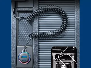 شارژر فندکی فست شارژ یو اس بی و تایپ سی با کابل 1.5 متری لایتنینگ جویروم Joyroom car charger 45W JR-CL08