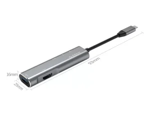 هاب Type-C آلومینیومی‌ اوریکو ORICO CLH-W3 Type-C to HDMI/USB-A/TF/SD Card Adapter Hub