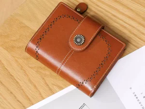 کیف پول زنانه چرمی تاشو IOS/Aiguoshi Cowhide women&#39;s folding wallet 2045