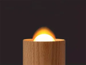 چراغ خواب شارژی طرح شمع چوبی Wood LED Candlelight Simulation Wax Candle Night Light