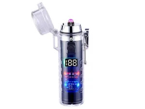 فندک الکتریکی شارژی دارای چراغ قوه Cylindrical Electric Lighter With Flashlight HB-256