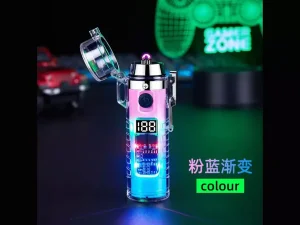 فندک الکتریکی شارژی دارای چراغ قوه Cylindrical Electric Lighter With Flashlight HB-256