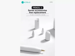 لوازم جانبی قلم لمسی اپل 1 شامل نوک، کلاهک و مبدل شارژ کوتتسی Coteetci CS7071 Pencil 1 Accessories Kit