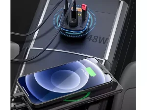 شارژر فندکی فست شارژ ماشین تایپ سی 48 وات و گیرنده بلوتوث خودرو رسی RQ01