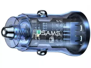 شارژر فندکی فست شارژ ماشین یو‌اس‌بی طرح شفاف یوسامز US-CC162 C31