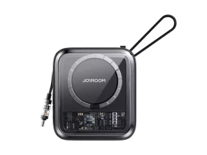 پاوربانک 10000 و شارژر بی سیم آهنربایی جویروم با کابل همراه لایتنینگ JOYROOM JR-L007 Magnetic Wireless Power Bank 22.5W