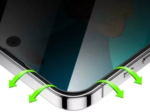 گلس حریم شخصی آیفون 14 گرین Green iPhone 14 3D Silicone+ Privacy Glass