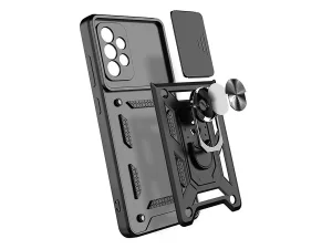 قاب محافظ لنز و حلقه دار سامسونگ Samsung Galaxy A72 Slide Camera &amp; Ring Holder Stand Case