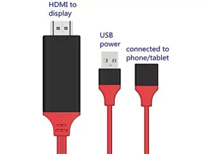کابل اچ دی ام آی و شارژر ارلدام Earldom USB To HDMI HDTV Cable ET-W8