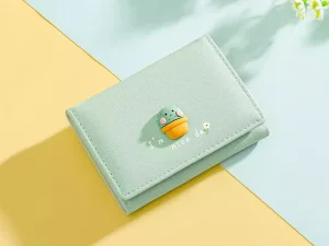 کیف پول دخترانه فانتزی تاشو با طراحی برجسته TAOMICMIC Y8902 three-fold women money clip short wallet
