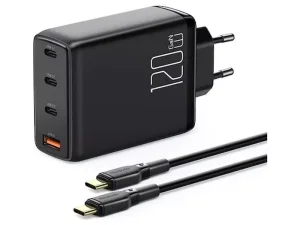 شارژر دیواری تایپ‌سی و یواس‌بی 120 وات همراه با کابل شارژ دو سر تایپ‌سی مک‌دودو MCDODO CH-077 PD USB-C*3+USB*1 Charger