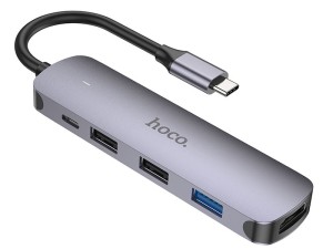 هاب تایپ سی 5 پورت هوکو Hoco Type-C hub HB27 HDTV + USB3.0 + USB2.0*2 + PD