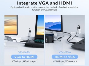 مبدل اچ دی ام آی به وی جی ای و صدا و میکرو یو اس بی اوریکو ORICO VGA/HDMI Adapter Cable XD-HTVA 5m