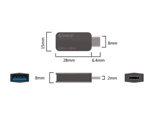 مبدل تایپ سی به یو اس بی اوریکو ORICO CTA2 Type-C to USB-A OTG Adapter