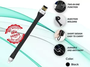 کابل شارژ و انتقال داده لایتنینگ 15 سانتی‌متری رسی Recci RTC-N13L Short Lightning USB Cable 2.4A