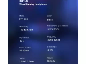 هدفون سیمی گیمینگ با جک 3.5 میلی‌متری رسی Recci REP-L20 Wired Gaming Headphone