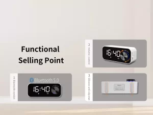 اسپیکر بلوتوث همراه با ساعت آلارم دار رسی Recci Clock Bluetooth Wireless Speaker RSK-W11