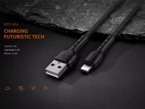 کابل لایتنینگ فست شارژ رسی Recci RTC-N16L 1M Lightning Cable