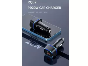 شارژر فندکی فست شارژ رسی Recci RQ02 PD 20W + QC3.0 Car Charger