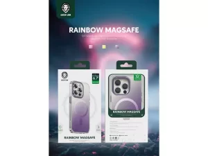 قاب مگ سیف آیفون 14 رنگین کمانی گرین Green Lion GNRBWMS14 Rainbow Magsafe Case iPhone 14