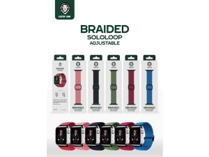 بند پارچه ای اپل واچ 38 و 40 میلی‌ متر گرین Green Apple Watch 38/40mm Braided Solo Loop Adjustable Strap