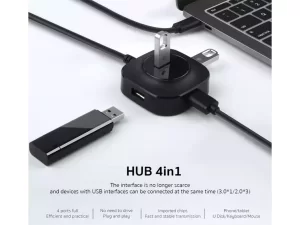 هاب یو اس بی چهار پورت کوتتسی Coteetci USB3.0*1 USB2.0*3 HUB 83007