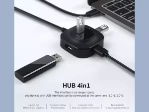 هاب تایپ سی چهار پورت کوتتسی Coteetci USB3.0*1 USB2.0*3 HUB 83008