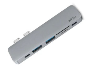 هاب تایپ سی 7 پورت ویوو WiWU T8 usb 3.0 connector type-c hub(PD/micro SD/SD Card slot/USB 3.0 port /HDMI)
