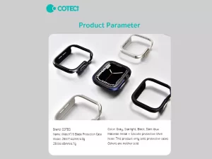 قاب محافظ اپل واچ سری 7 کوتتسی Coteetci iWatch 7 protection case 25008-BK