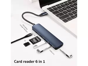 هاب شش پورت تایپ سی کوتتسی Coteetci USB3.0*3،PD3.0 ،SD/TF Card reader MB1084