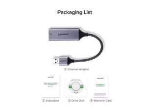 تبدیل USB 3.0 به LAN یوگرین Ugreen CM209 50922 USB 3.0 To Ethernet