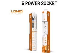 چند راهی برق پنج سوکت، دو یو اس بی و یک تایپ سی الدنیو LDNIO SC5319 5 Port + 3 USB Power Socket Plug Extension Wall Charger