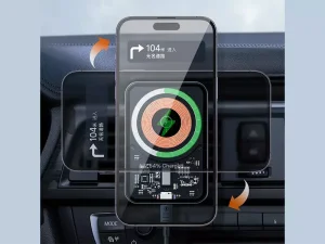 هولدر و شارژر بی سیم گوشی موبایل مگنتی داخل خودرو رسیRecci RHO-C31 Wireless Car Holder Magnetic Charger