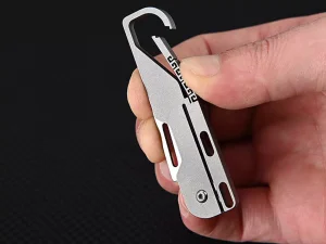 چاقو آنباکسینگ تیتانیومی تاشوی قابل آویز از دسته کلید Multifunctional titanium alloy unboxing mini knife high D2