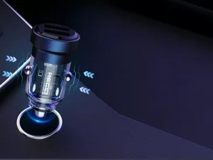 شارژر فندکی یو اس بی 15.5 وات رسی Recci 15.5W Dual Ports Car Charger Transparent Design RCC-N16