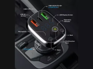 شارژر فندکی و پخش کننده بلوتوث 36 وات الدینیو LDNIO C704Q Bluetooth Car Charger QC4