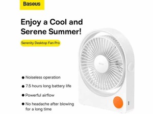 مینی پنکه رومیزی شارژی بیسوس Baseus Serenity Desktop Fan Pro ACJX000002