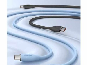 کابل تایپ‌سی به تایپ‌سی بیسوس Baseus CAGD030101 Jelly Liquid Silica Gel Type-C to Type-C Fast Charging Data Cable