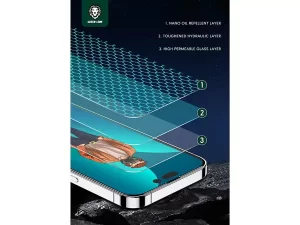 محافظ صفحه نمایش شیشه ای آیفون 14 پرو مکس گرین Green iphone 14 Pro Max 3D Desert Glass
