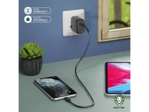 شارژر دیواری دو پورت تایپ‌ سی گرین Green Dual Port USB-C Wall Charger