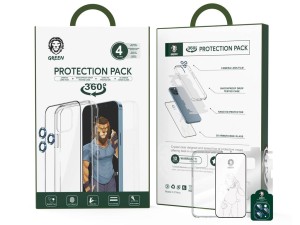 پک 4 در 1 آیفون 12 پرو مکس گرین Green iPhone 12 Pro Max 4 In 1 360° Protection Pack