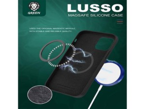 قاب محافظ سیلیکونی مگنتی آیفون گرین Green Lusso MagSafe 360 Silicone Case iPhone 12 Pro Max