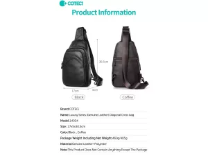 کیف کراس بادی چرم اصل کوتتسی Coteetci Luxury Series(Genuine leather)Diagonal Cross bag 14034