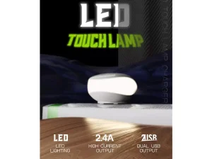شارژر دیواری و لامپ ال‌ای‌دی به همراه کابل تایپ‌سی باوین BAVIN PC363 2.1A Touch LED Lamp Quick Charger For Type-C