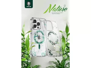 قاب طرحدار مگ سیف آیفون 13 پرو گرین Green iphone 13 Pro Magsafe Nature Case