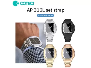 بند استیل اپل واچ 45 میلی‌متری کوتتسی COTECi W73 AP 316L Stainless steel watch band 22002-BK 45mm