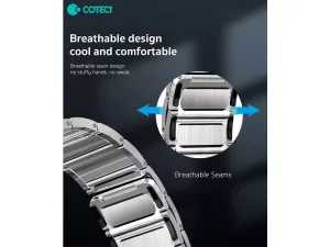 بند اپل واچ استیل 42/44/45 میلی‌متری کوتتسی Cottetci W87 strong magnetic stainless steel watch band 22018-BK
